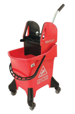 Professional Mopping Unit on Castors - 31Litre with Wringer Red - 1x Per Pack